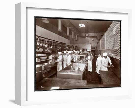 The Kitchen at the Philadelphia Ritz-Carlton Hotel, 1913-Byron Company-Framed Giclee Print