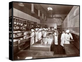 The Kitchen at the Philadelphia Ritz-Carlton Hotel, 1913-Byron Company-Stretched Canvas
