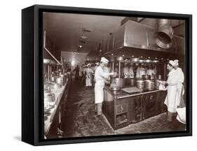 The Kitchen at the Ritz-Carlton Hotel, c.1910-11-Byron Company-Framed Stretched Canvas