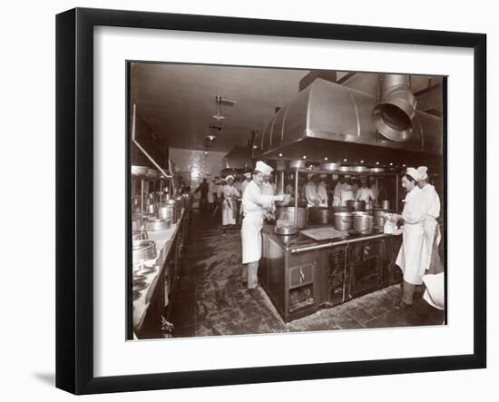 The Kitchen at the Ritz-Carlton Hotel, c.1910-11-Byron Company-Framed Giclee Print