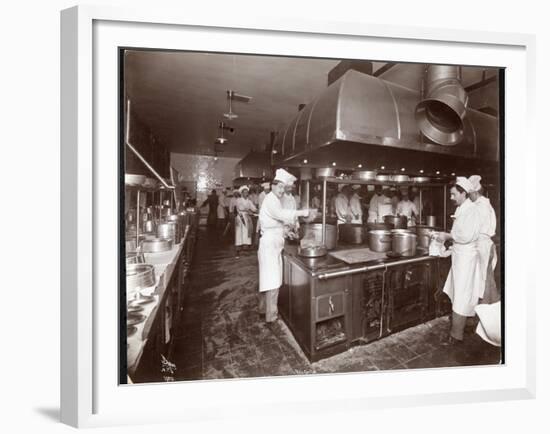 The Kitchen at the Ritz-Carlton Hotel, c.1910-11-Byron Company-Framed Giclee Print