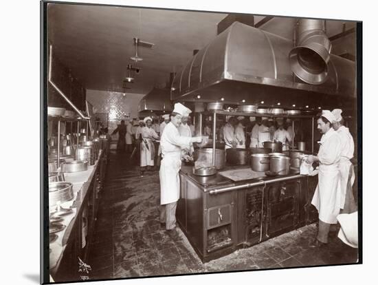 The Kitchen at the Ritz-Carlton Hotel, c.1910-11-Byron Company-Mounted Giclee Print