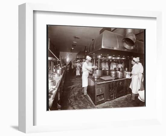 The Kitchen at the Ritz-Carlton Hotel, c.1910-11-Byron Company-Framed Giclee Print