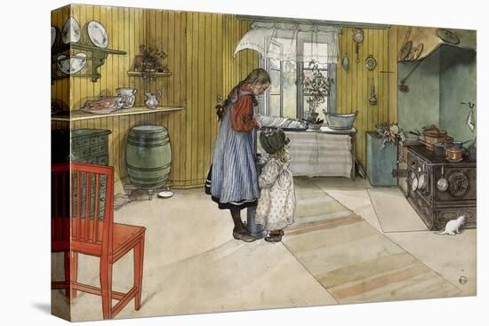 The Kitchen, from 'A Home' Series, c.1895-Carl Larsson-Stretched Canvas