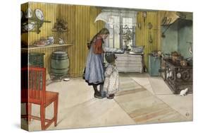 The Kitchen, from 'A Home' Series, c.1895-Carl Larsson-Stretched Canvas