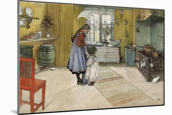 The Kitchen, from 'A Home' Series, c.1895-Carl Larsson-Mounted Premium Giclee Print