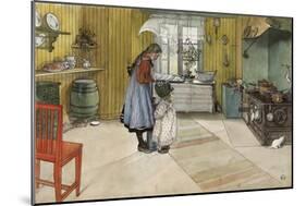 The Kitchen, from 'A Home' Series, c.1895-Carl Larsson-Mounted Premium Giclee Print