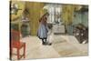 The Kitchen, from 'A Home' Series, c.1895-Carl Larsson-Stretched Canvas