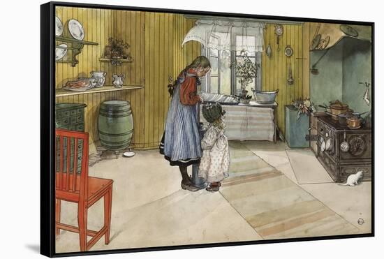 The Kitchen, from 'A Home' Series, c.1895-Carl Larsson-Framed Stretched Canvas