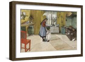 The Kitchen, from 'A Home' Series, c.1895-Carl Larsson-Framed Giclee Print