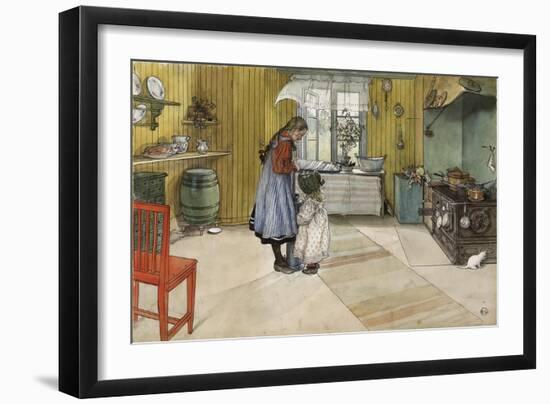 The Kitchen, from 'A Home' Series, c.1895-Carl Larsson-Framed Giclee Print