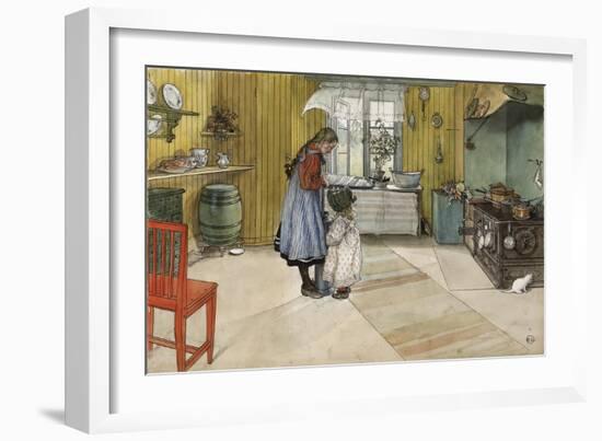 The Kitchen, from 'A Home' Series, c.1895-Carl Larsson-Framed Giclee Print