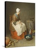 The Kitchen Maid, 1738-Jean-Baptiste Simeon Chardin-Stretched Canvas