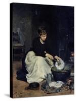 The Kitchen Maid Washing-Up-Victor Gabriel Gilbert-Stretched Canvas