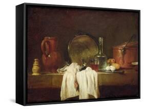 The Kitchen Table-Jean-Baptiste Simeon Chardin-Framed Stretched Canvas