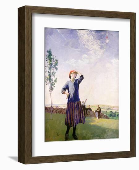 The Kite Flyer, 1916-Harold Harvey-Framed Giclee Print