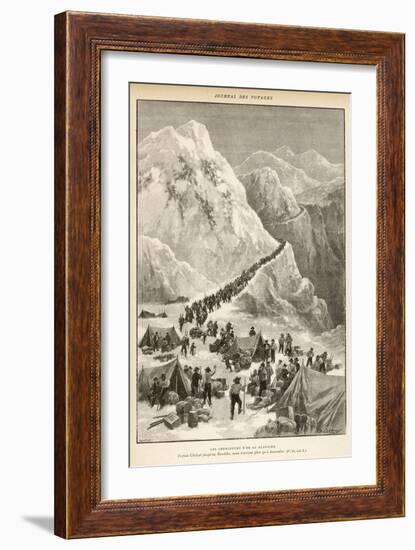 The Klondike Gold Rush, The Stream of Prospectors Making Their Way Across the Chilcot Pass-C. Clerice-Framed Art Print