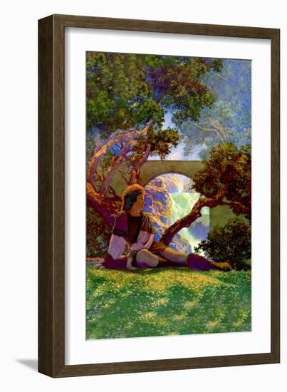 The Knave of Hearts in the Meadow-Maxfield Parrish-Framed Art Print