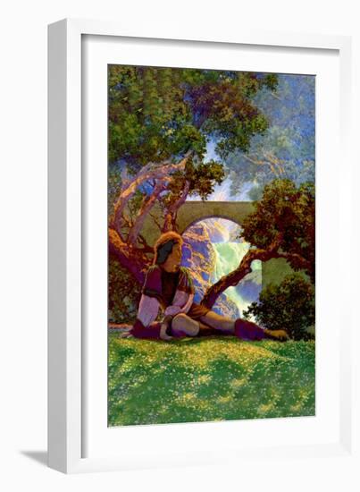 The Knave of Hearts in the Meadow-Maxfield Parrish-Framed Art Print