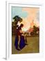 The Knave Watching Violetta Depart-Maxfield Parrish-Framed Art Print