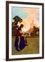 The Knave Watching Violetta Depart-Maxfield Parrish-Framed Art Print