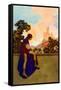 The Knave Watching Violetta Depart-Maxfield Parrish-Framed Stretched Canvas