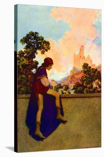 The Knave Watching Violetta Depart-Maxfield Parrish-Stretched Canvas