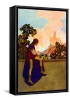 The Knave Watching Violetta Depart-Maxfield Parrish-Framed Stretched Canvas