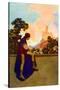 The Knave Watching Violetta Depart-Maxfield Parrish-Stretched Canvas
