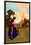 The Knave Watching Violetta Depart-Maxfield Parrish-Framed Art Print