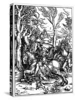 The Knight and the Landsknecht (Soldier Servan), 1497-1498-Albrecht Durer-Stretched Canvas