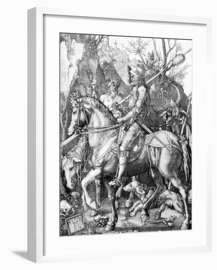 The Knight, Death and The Devil , c.1514-Albrecht Dürer-Framed Art Print