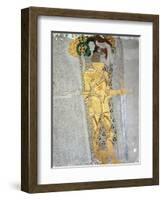 The Knight Detail of the Beethoven Frieze, Said to be a Portrait of Gustav Mahler (1860-1911), 1902-Gustav Klimt-Framed Giclee Print