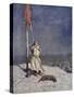 The Knight Stands Watch on St. Georges Mount with Banner, the Talisman: A Tale of the Crusaders-Simon Harmon Vedder-Stretched Canvas