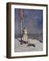 The Knight Stands Watch on St. Georges Mount with Banner, the Talisman: A Tale of the Crusaders-Simon Harmon Vedder-Framed Giclee Print
