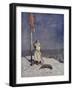 The Knight Stands Watch on St. Georges Mount with Banner, the Talisman: A Tale of the Crusaders-Simon Harmon Vedder-Framed Giclee Print