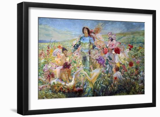 The Knight with the Flower Nymphs-Georges Rochegrosse-Framed Giclee Print