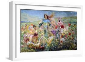 The Knight with the Flower Nymphs-Georges Rochegrosse-Framed Giclee Print