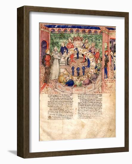 The Knights of the Round (Miniature From La Quete Du Saint Graal Et La Mort D'Arthus)-null-Framed Giclee Print