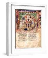 The Knights of the Round (Miniature From La Quete Du Saint Graal Et La Mort D'Arthus)-null-Framed Giclee Print