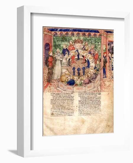 The Knights of the Round (Miniature From La Quete Du Saint Graal Et La Mort D'Arthus)-null-Framed Giclee Print