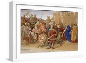 The Knights of the Round Table About to Depart in Quest of the Holy Grail, 1849-William Dyce-Framed Giclee Print