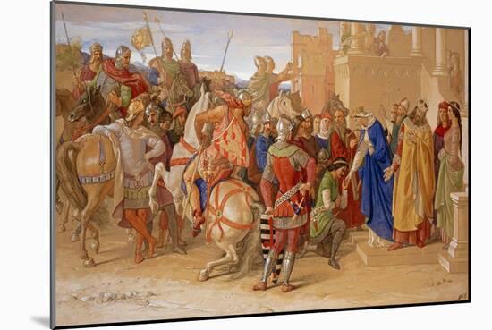 The Knights of the Round Table About to Depart in Quest of the Holy Grail-null-Mounted Giclee Print