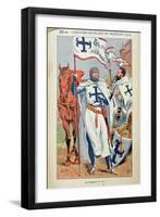 The Knights Templar, Illustration from "Histoire De France" by Jules Michelet circa 1900-Louis Bombled-Framed Giclee Print