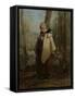 The Knitting Shepherdess, 1856-57-Jean-Francois Millet-Framed Stretched Canvas