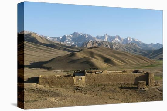 The Koh-e Baba mountains make an impressive backdrop in Bamiyan Province, Afghanistan, Asia-Alex Treadway-Stretched Canvas