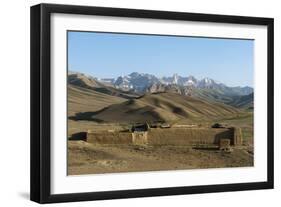 The Koh-e Baba mountains make an impressive backdrop in Bamiyan Province, Afghanistan, Asia-Alex Treadway-Framed Photographic Print