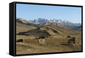 The Koh-e Baba mountains make an impressive backdrop in Bamiyan Province, Afghanistan, Asia-Alex Treadway-Framed Stretched Canvas