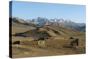 The Koh-e Baba mountains make an impressive backdrop in Bamiyan Province, Afghanistan, Asia-Alex Treadway-Stretched Canvas