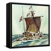 The Kon-Tiki-English School-Framed Stretched Canvas